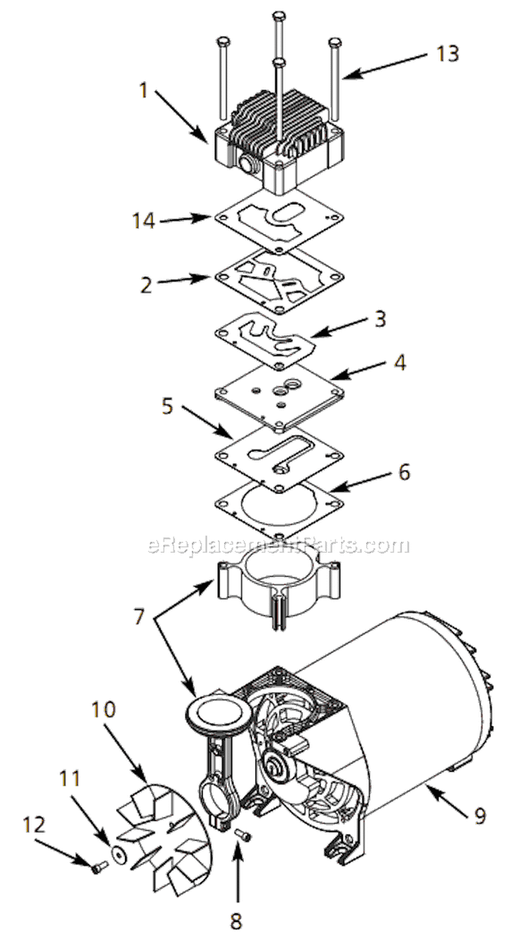 Page B Diagram and Parts List for WL504312 2003 Campbell Hausfeld Compressor
